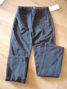 Утепленные брюки со стразами 132-140
