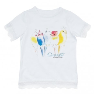 Плей ТУдей: Белая футболка для девочки 116 размер