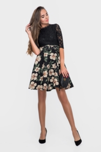 Платье гипюровое с цветочным принтом