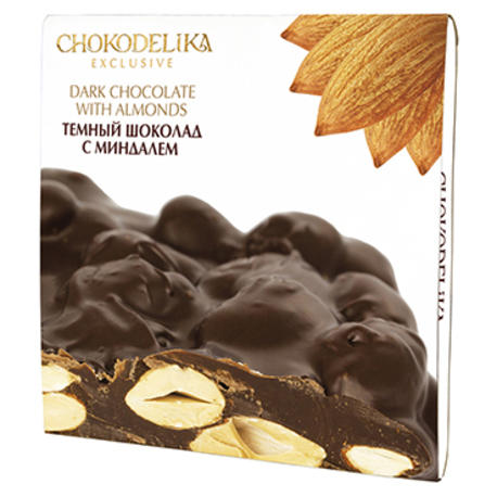 Шоколад 160 грамм. Chokodelika темный шоколад. Миндаль в темном шоколаде. Шоколад натуральный с миндалем. Неровный шоколад.