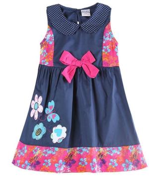 medium-Платье Нова без руково синее с розовым бантом