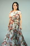 medium-Платье со спущенным рукавом коралловые розы