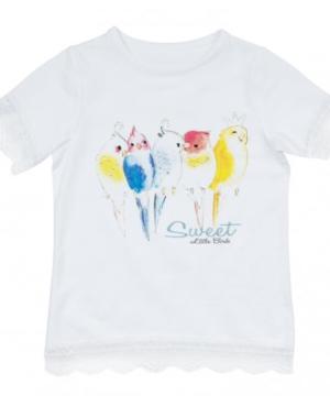 medium-Плей ТУдей: Белая футболка для девочки 116 размер