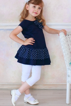 medium-Платье детское с коротким рукавом Цвет синий (горо