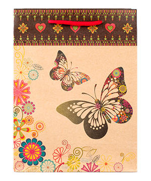 medium-Пакет подарочный "Бабочки", 14х11х6 см
