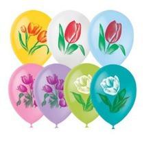 medium-Воздушные шары Тюльпаны с 2цв рис 12" пастель+дек