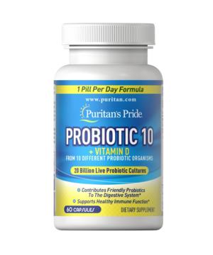 medium-Пробиотик Puritan's Pride Пробиотик 10 + Витамин D