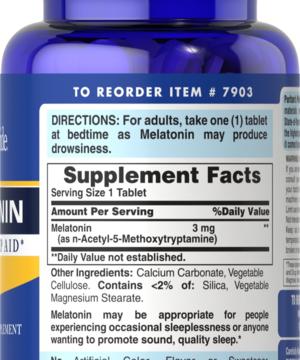 medium-Пищевая добавка Puritan's Pride Melatonin 3 mg